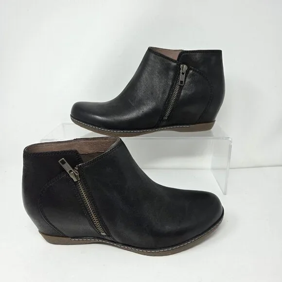 Dansko Shoes Dansko Leyla Black Burnished Leather Ankle Boot
